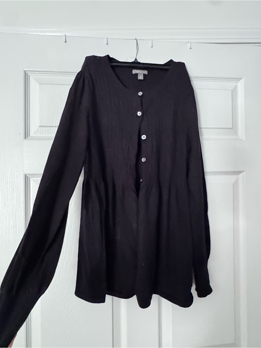 Apt. 9 Black Button-Front Women’s Top- Cardigan